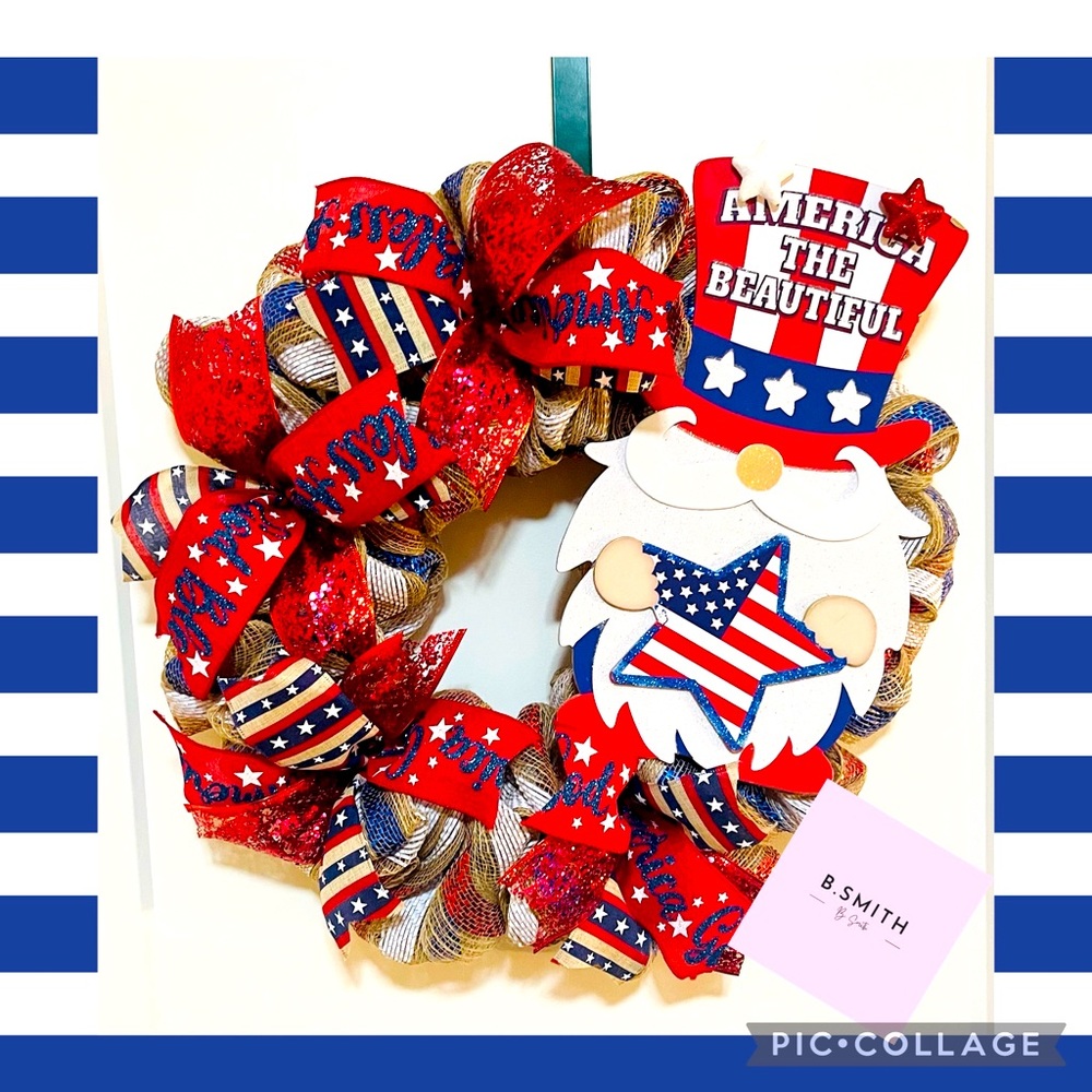 This beautiful 4th of July inspired Wreath is perfect for any door.